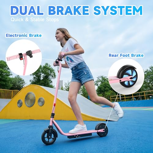 Image of Electric Scooter, 350W-500W Motor, 9 MPH to 22MPH, 10-41 Miles Range, Dual Suspension, Dual Braking, App Control, Foldable Commuter E Scooter for Adults and Teens