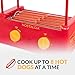 Nostalgia Holds 8 Regular Sized or 4 Foot Long Hot Dogs and 6 Bun Capacity, Stainless Steel Rollers, Perfect for Breakfast Sausages, Brats, Taquitos, Egg Rolls, Red/Yellow