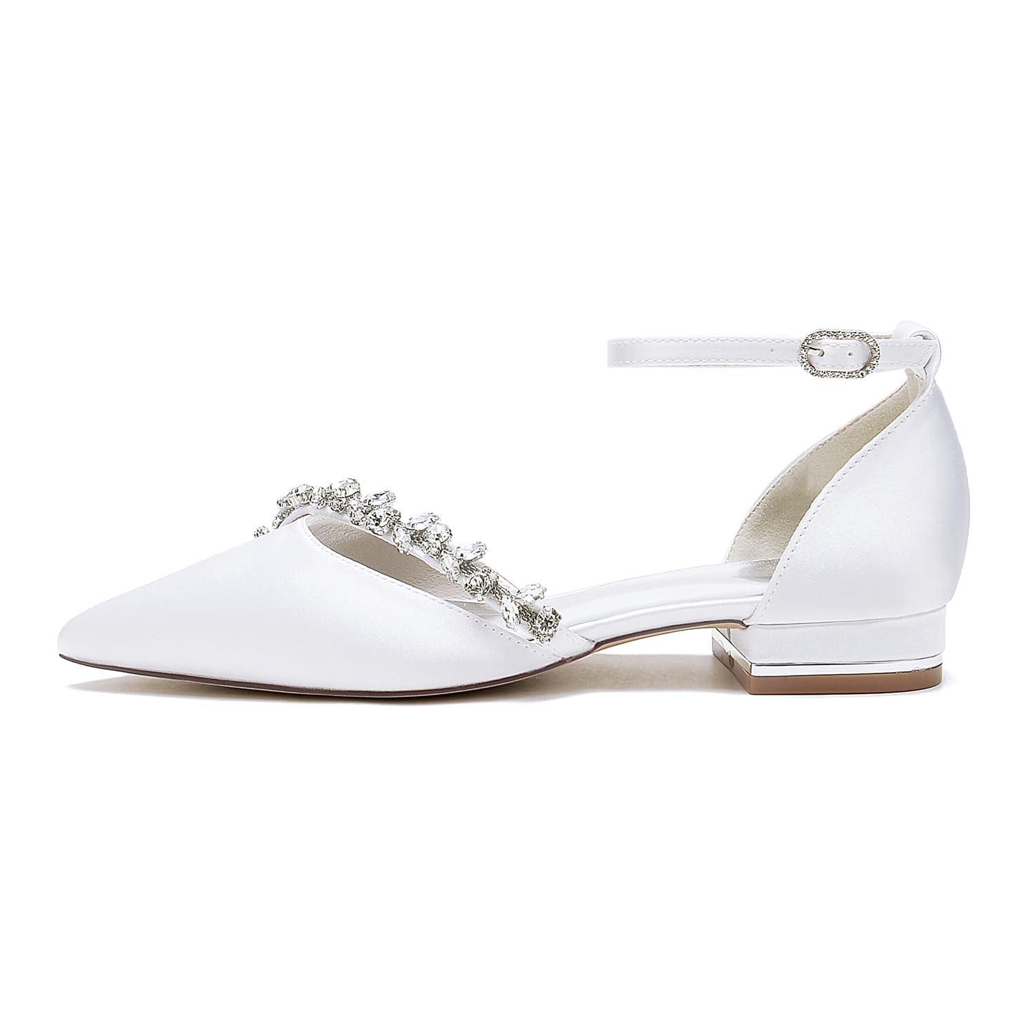 Scarpe da Donna con Tacco Basso Punta Chiusa Loafers Scarpe da Sposa Party Holiday Dress con Fibbia alla Caviglia Scarpe da Ufficio Confortevoli