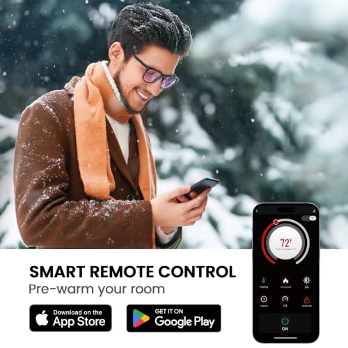 Image of Silonn 50-Inch Smart Electric Fireplace, Ultra-Slim Wall-Mounted or Recessed Fireplace Heater with 1400W Heat, WiFi App & Remote Control, Timer and 20 Customizable Flame Colors