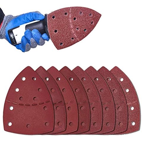 LESNIC 120 Grit Mouse Sanding Pads 60 Pcs, 11 Hole 152 * 105mm Mouse Sanding Sheets Hook & Loop Assorted, Bosch Sanding Pads Cover