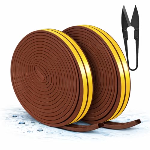 NIXUIO 78Ft Weather Stripping for Doors and Windows Strong Self-Adhesive Draft Seal Strip Windproof Gap Sealing Insulating Cold Heat Dust Noise and Insects for Homes & Offices (Brown)