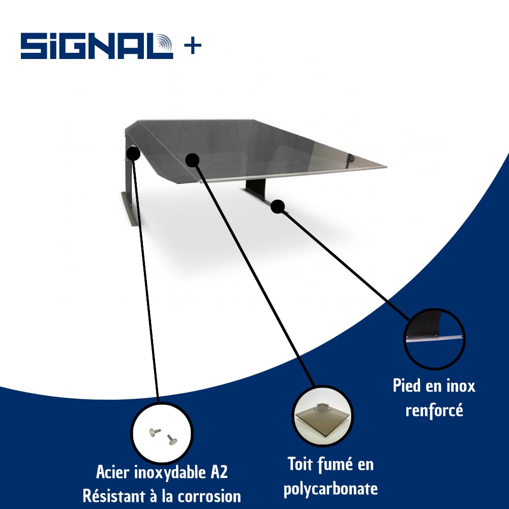 Abri Robot Tondeuse Signal+ – Garage Universel Multimarque pour Robot sans Fil RTK GPS – Toit Polycarbonate Anti-UV – Pieds INOX – 86 × 67 × 40 cm – Fabriqué en Europe