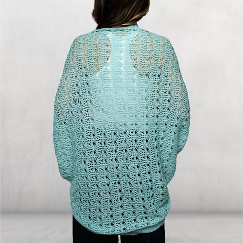 Image of Open Weave Cocoon Shawl for Women, Cardigan Sweater, Lightweight Pashmina Shawl Wrap, Poncho Scarves for Women