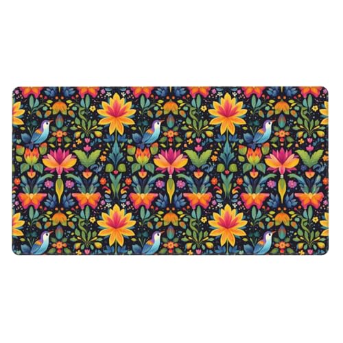 Grand tapis de souris de jeu motif oiseau tapis de bureau caoutchouc pc portable