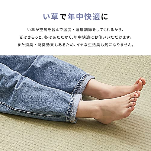 萩原 い草カーペット 上敷き 谷川 本間4.5畳 約286×286cm い草 ラグ 引目織 抗カビ 丈夫 長持ち [4]