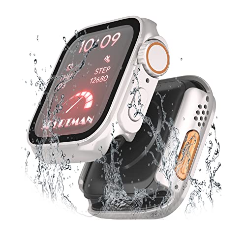 Yrzper Waterproof Case Compatible with Apple Watch Series 8 7 6 5 4 SE/SE2 40/41/44/45mm[Turning into Ultra]Watch Crown + Watch Back Cover Full Protective Screen Protector Cover(41mm,Starlight color)