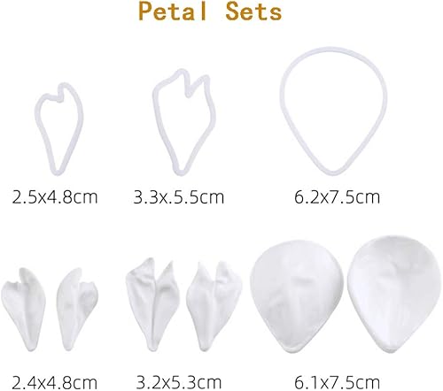 Miniatura 2 de Molde de flor de peonía para pasta de goma, molde de silicona, cortador de vena, decoración de tartas, juegos de moldes de fondant, 18 uds