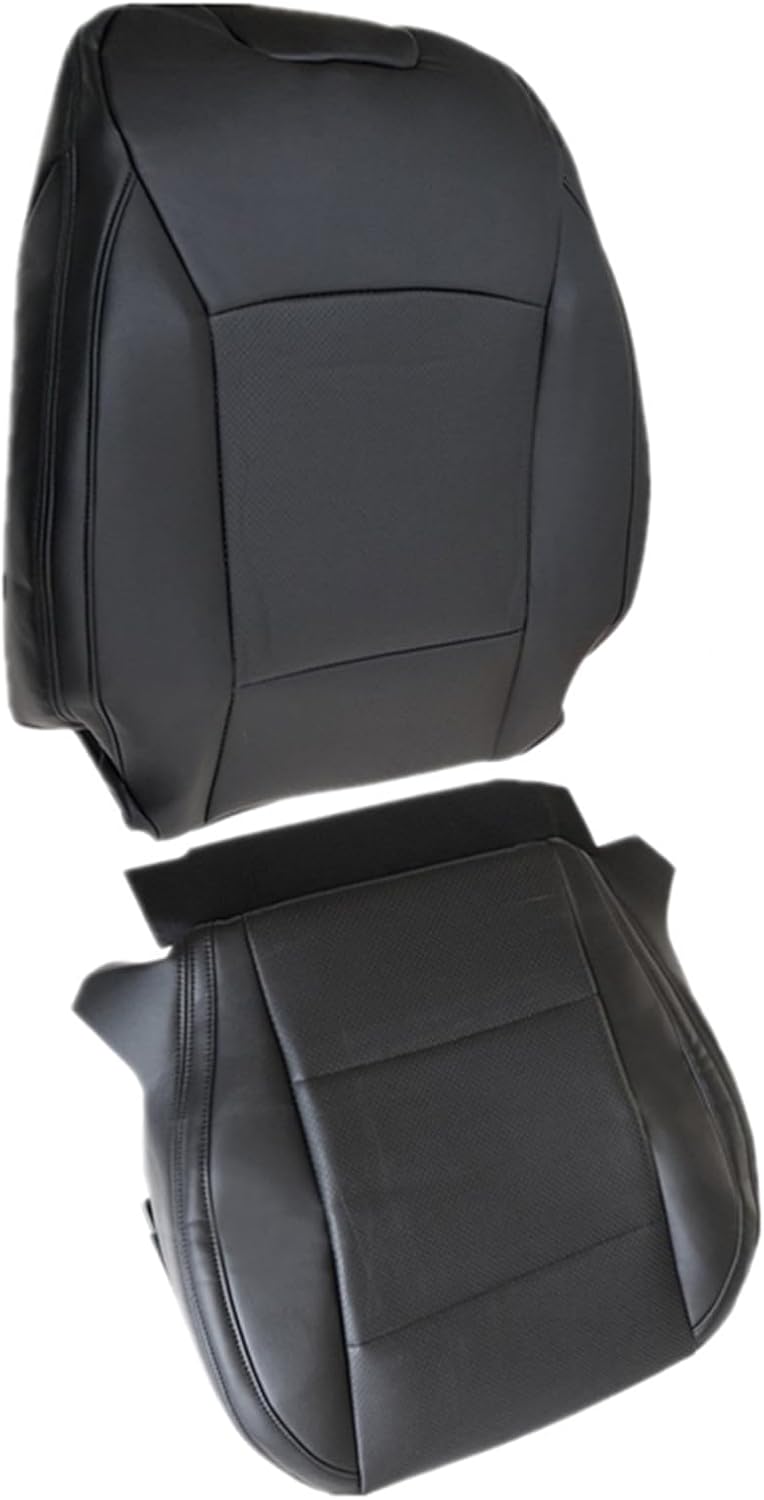 NLQR Front Driver Side Bottom and Top Back Replacement Perforated Seat Covers Slate Black Microfiber Leather Compatible with Subaru Outback Legacy 2015 2016 2017 2018 2019