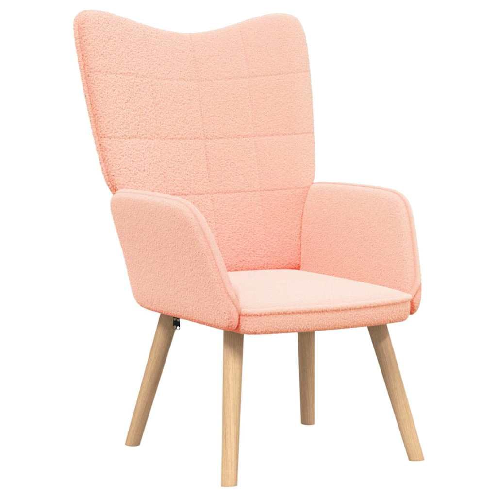Fotel różowy, 62 x 67 x 95,5 cm, tkanina Sherpa, przytulny fotel do sypialni, salonu, fotel do czytania, wygodne krzesło, do wnętrz