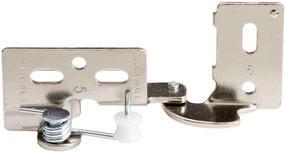 Snap Closing Semi-Concealed Hinges - Nickel (Pair) - 1/4 Overlay