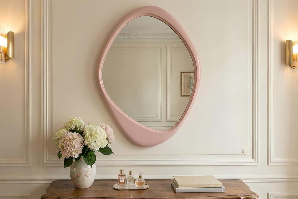 invicta INTERIOR Wandspiegel Organic - 95cm - rosa - Polyurethan