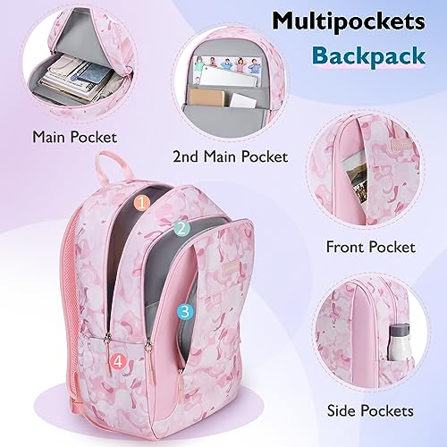 mommore School Backpack for Girls Boys Kids Lightweight Bookbag Elementary School Bag Water-Resistant BookBag2