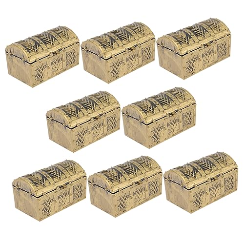 SUPVOX 8pcs Box Pirate Jewelry Box Pirate Supplies Vintage Pirate Mini Pirate Treasure Chest Decorations Jewelry Storage Pirate Keepsake with Antique Treasure Case Pirate Chest Plastic