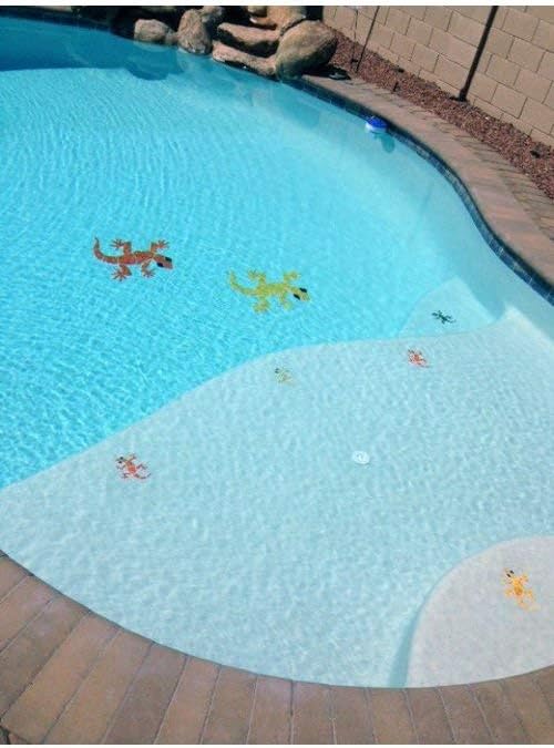Small Gecko Ceramic Swimming Pool Mosaic (6", Orange)