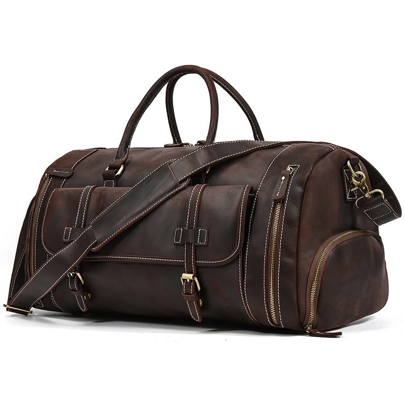 Sac polochon en cuir de vache véritable de qualité premium
