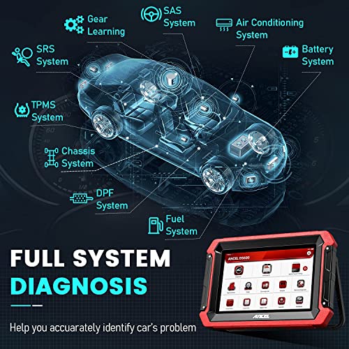 Ancel Ds600 Ecu Coding Bidirectional Scan Tool, All Systems Obd2 Car Diagnostic Scanner, 34+ Services Code Reader, Key Programmer, Abs Bleed/Oil Reset/Tpms/Dpf/Epb/Sas/Autovin-2023 Newest #TOP4