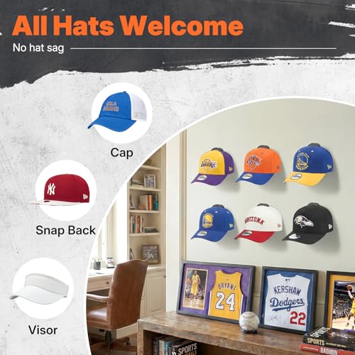 Rangement casquettes de baseball sans percer grâce au support mural adhésif HOUSE DAY - 6