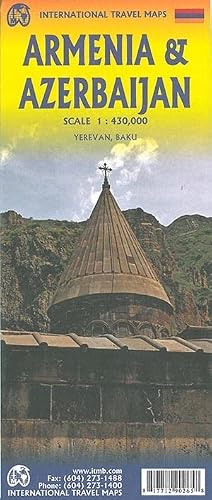 Armenia & Azerbaijan Travel Reference Map 1:430,000 #TOP11