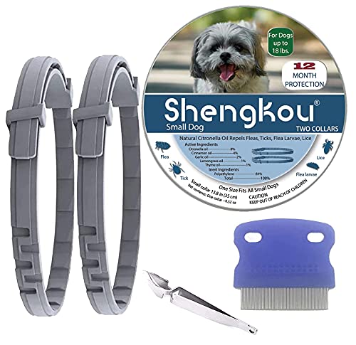 Flea and Tick Collar for Dog, Made with Natural Plant Based Essential Oil, Safe and Effective Repels Fleas and Ticks, Waterproof, Fits Small Dog and Cat