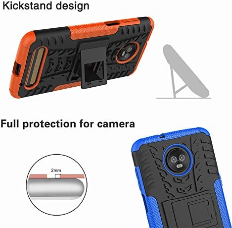 Miniatura 5 de Yiakeng Funda para Moto Z3, Moto Z3 Play, doble capa protectora delgada a prueba de golpes con función atril para Motorola Moto Z3 (negro)
