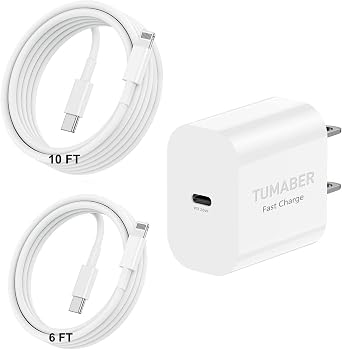 20W Rapid USB C Wall Super Fast Chargers Block/Power Plug with 6Ft 10Ft Type C to Lightning Cable, [MFi Certified] Charging Cord for iPhone 14 13 12 11 Pro Max Plus Air Mini iPad -Albedo 1Pack