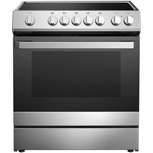 30" Electric Range with 4 Heating Elements Convection Oven 5 Cu. Ft. Capacity, 7 Functions Professional Electric Range Oven with Smooth Glass Top, Stainless Steel, Perfect for Family Kitchen Cooking