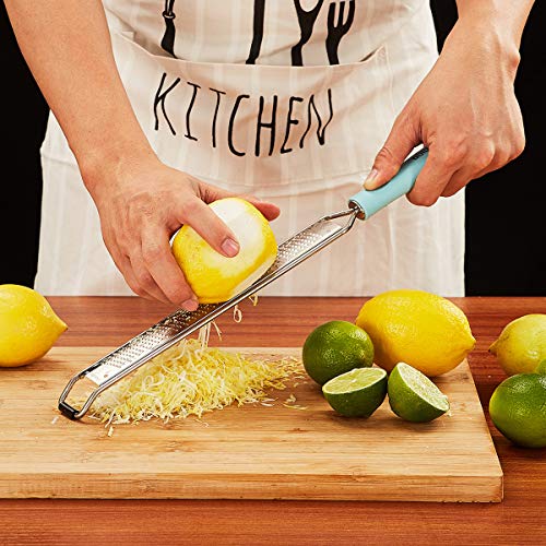Zester Grater- Parmesan Cheese, Lemon, Citrus, Chocolate, Ginger, Garlic, Nutmeg, Hand Held Grater, Stainless Steel Cheese Grater, Multi-Purpose Kitchen Food Grater, Dishwasher Safe #TOP3