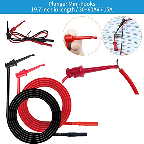 Testeronics 34-In-1 Test Lead And Test Probe Kit For Multimeter Tester | Lead Extension Right Angle To Straight 4Mm Banana Plug Connectors Meter Leads | Multi-Type Back Probe Set | Alligator Clips #TOP3