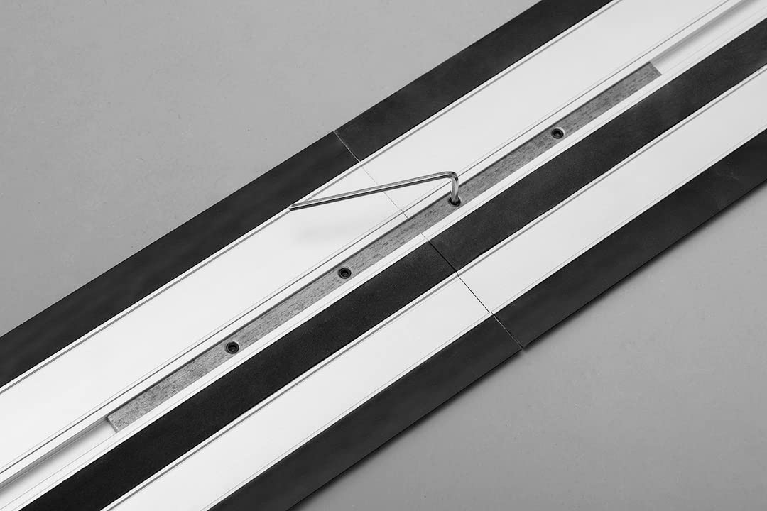 GRAPHITE Dwie szyny prowadzące 2 x 700 mm, łącznik, 2 zaciski, do pilarek tarczowych Energy+ 58G008 i 58G023, szyny aluminiowe z wkładką gumową, taśmą antypoślizgową i ślizgaczami teflonowymi