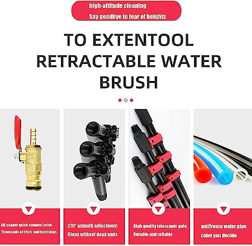 Kit de perche de nettoyage de vitres alimentée en eau brosse 32 cm