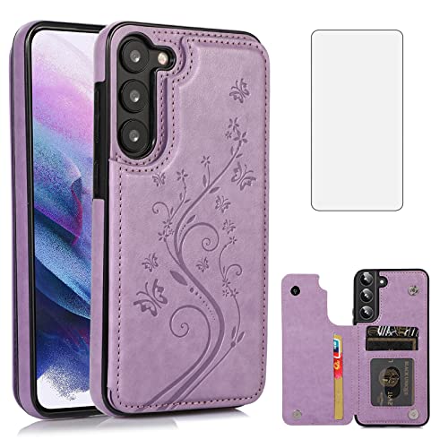 Coque Samsung S23 5G antichoc avec double fermoir magnétique et écran en verre trempé