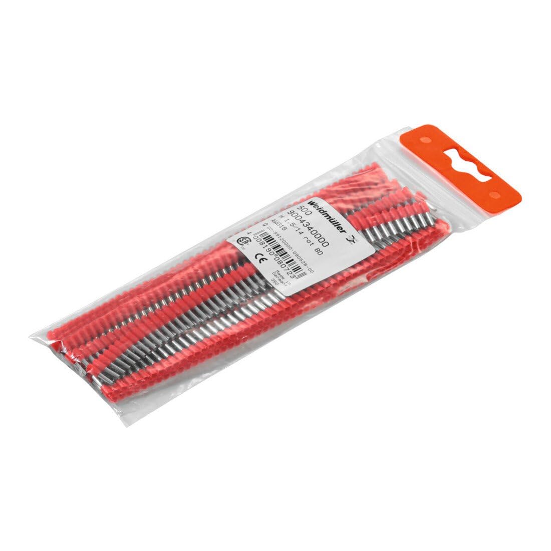 Weidmüller 9004350000 1,5 mm²/8 mm H1,5/14D SW BD AWG16 tulejki tulejkowe tulejki tulejkowe 500 szt. czarne 5474