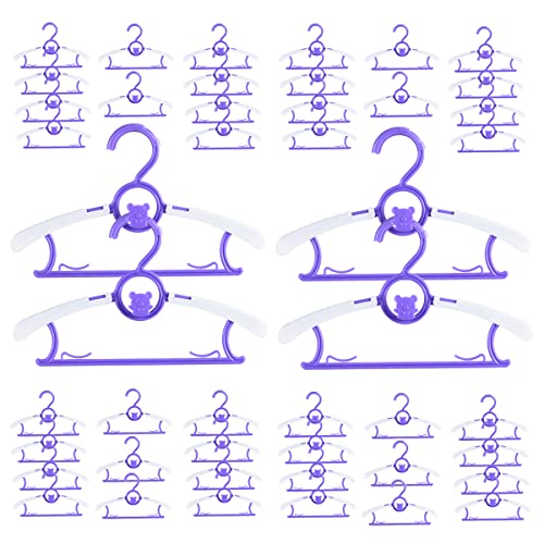 Baby Hangers for Nursery Closet 40 Pack Plastic Kids Clothes Hanger Space Saving Non Slip Extendable Toddler 11-14” Adjustable Hangers Heavy Duty Clothing Infant Hanger Bulk, Purple by MJRASG - Used condition - US$18.21