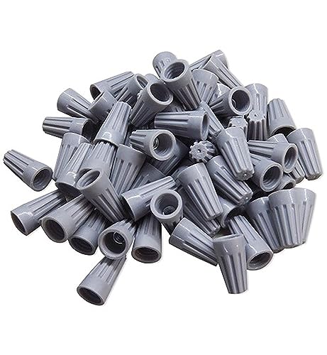 100 X Conector De Torção Emenda Fios Cabos Cinza Até 2,6mm