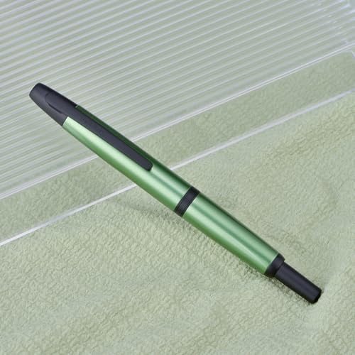 Image of Jinhao 10 Press Fountain Pen with Box, Sea Pine Green Retractable Extra Fine Nib with Ink Converter Set (Black Clip)