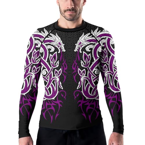 Viking Ranked BJJ Rashguard for Men Long Sleeve Compression Fight Wear MMA, Jiu Jitsu, Wrestling, Training4