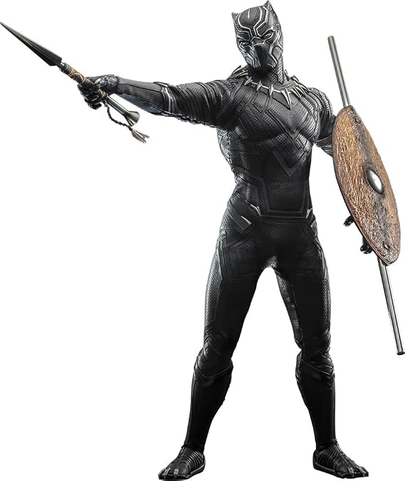 Hot Toys Movie Masterpiece MMS671 Black Panther (Original Suit) 1/6 Scale Figure, Black, Approximately 12.6 inches (32 cm) Tall