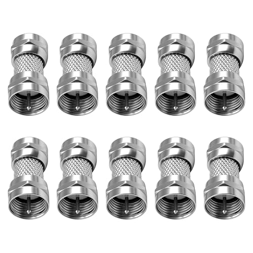 MEIRIYFA Adaptador Tipo F Macho a Macho Coaxial 10 Pzas miniatura 1