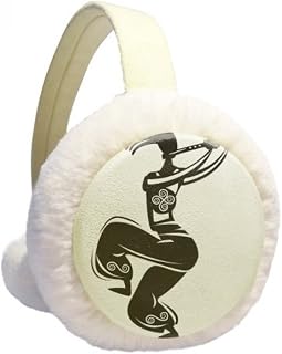 Flaute Celebrate Outline Mexicano Dança Inverno Aquecedor de Orelhas de Lã Peluda para Ambientes Externos