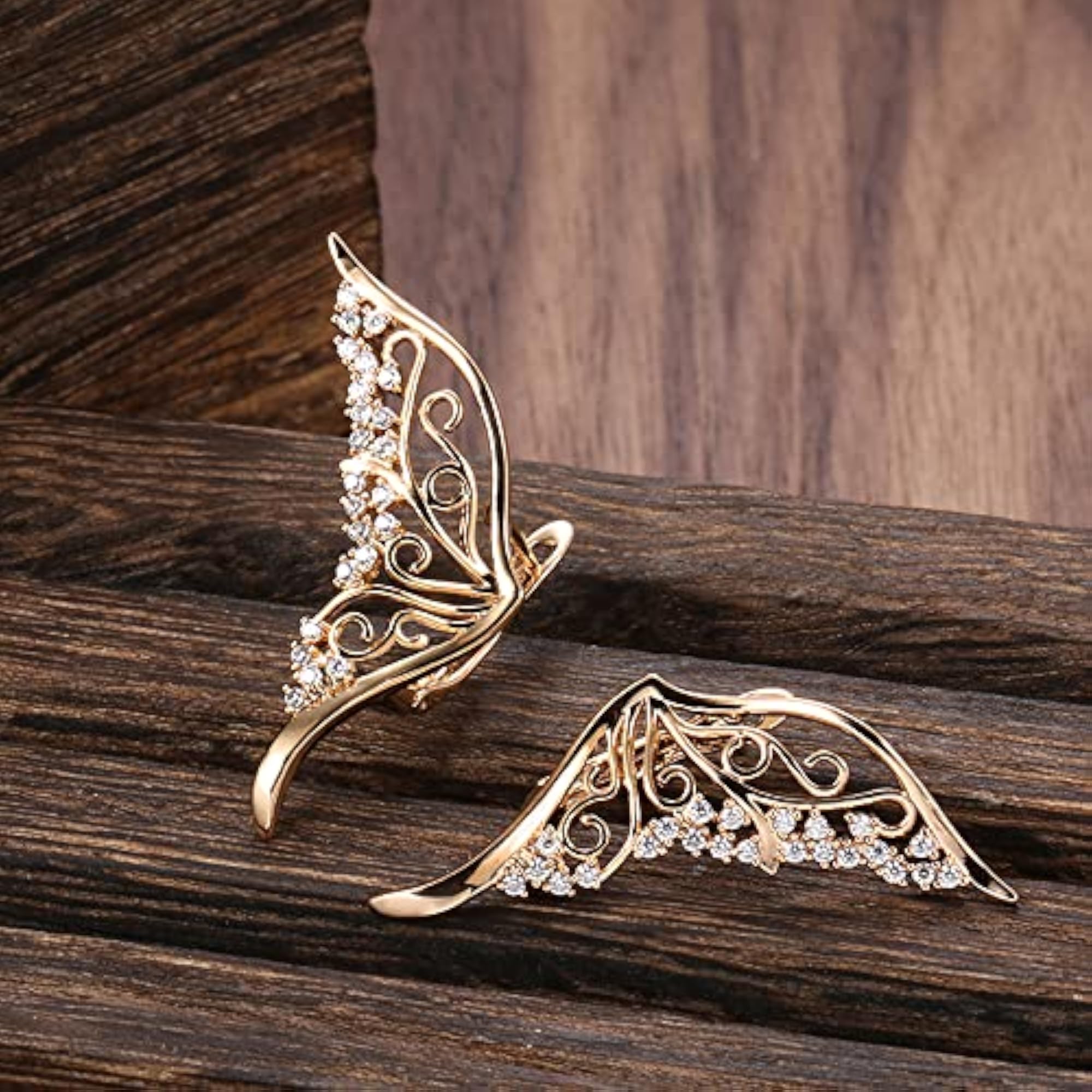 18k Rose Gold Plated Stylish Copper Zircon Earrings for Women
