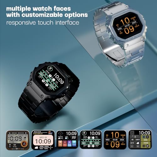 Image of Vibez Vintage Luxury Smart Watch for Women&Men with 1.57 inch Tft Hd Display,Metal Straps,Health Monitoring,Bluetooth Calling Smartwatch,Ip67,Sports Mode,Unisex Smartwatch for Men&Women (Silver)