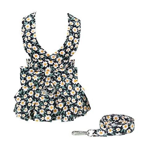 Savlot Hundekleid Hundegeschirrkleid mit Leine Set Welpenkleid Katzenkleid Hundekleider Welpenkleider Cover