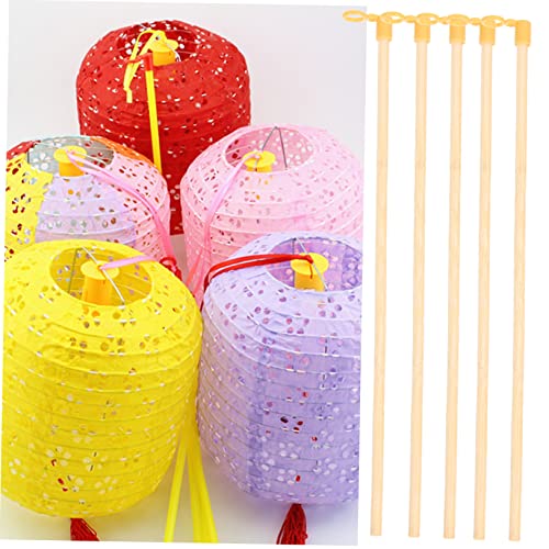 Image of 35Pcs Wooden Lantern Sticks for DIY Paper Lanterns, Handheld Lantern Poles with Ergonomic Grip, Multi-Color, 10.43 Inch