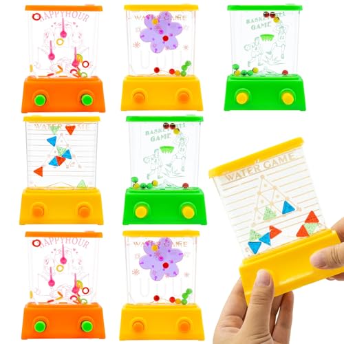 FORMIZON Wasser Flipper, 8 Stück Handheld Wasser Spiel Mini Wasser Ring Spiel Kinder Wasserflipper Fun Geschenke Mitgebsel Kindergeburtstag Geschenke Halloween Weihnachten, Ohne Wasser (Transparent)