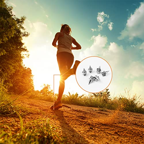 150 PCS 1/4 Inches Steel Spikes Track Shoe Spikes, Stainless Steel Track and Shoe Spikes with Spike Wrench, Steel Pyramid Spikes for Running, Hiking, High Jumping, Cross Country, with Storage Box