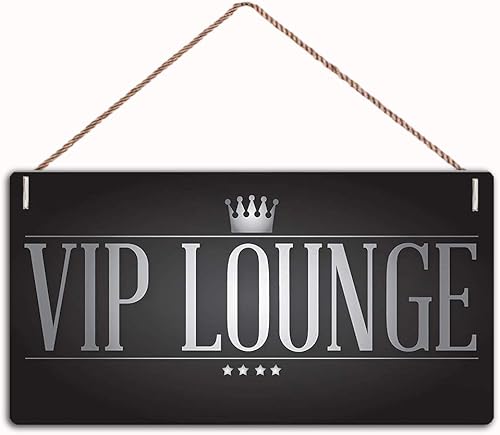 VIP Lounge - Letrero de madera para pared, póster de barra de café, decoración del hogar, placa de bar vintage, 10 x 5 pulgadas (XXQ054)