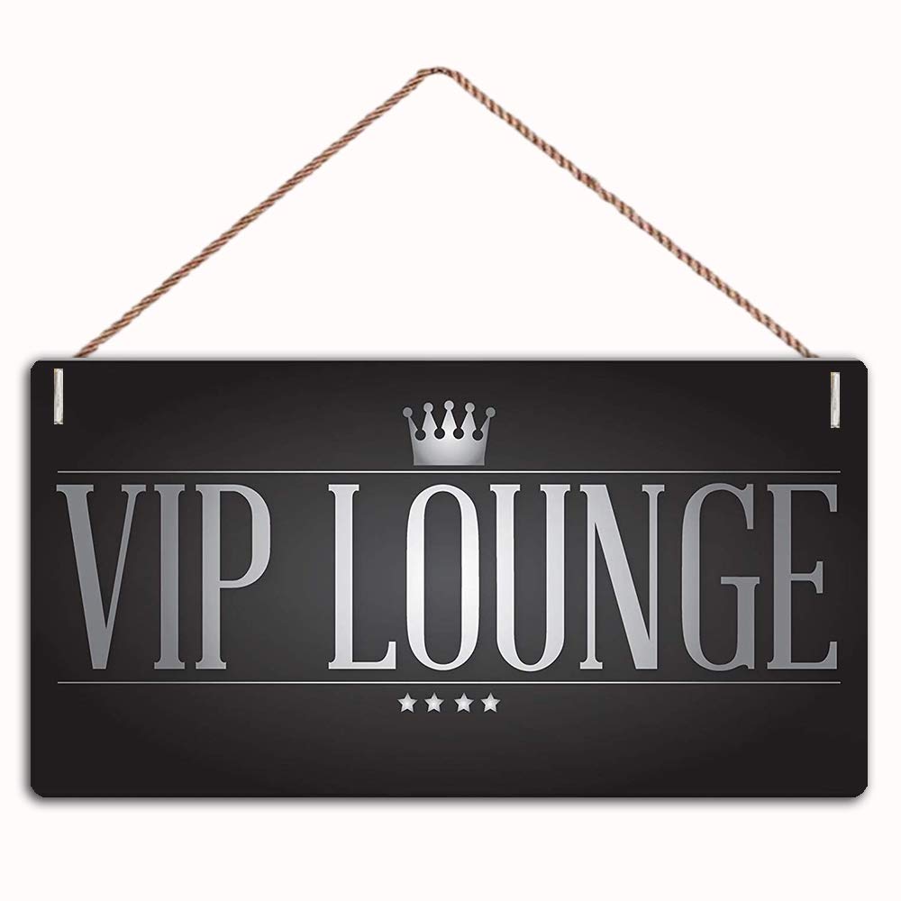 Wood Sign Wall Art Poster Coffee bar Bar Sign Home Decor,VIP Lounge Vintage Bar sign,10" X 5"inches(25120001)