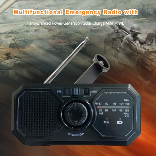 Radio de camping et randonnée avec lampes et poignée pliable - 3