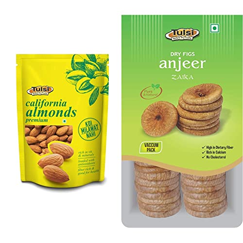 Image of Tulsi California Almonds Premium, 200g + Tulsi Dry Figs Anjeer Zaika 500g
